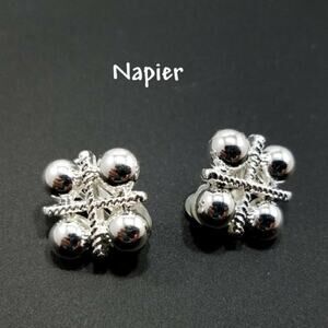 Napier Silver Tone XO Earrings Love Hugs Kisses Clip On NOS